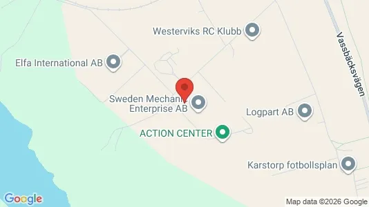 Industrilokaler att hyra i Västervik - kort over placeringen