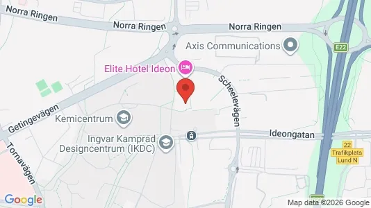 Industrilokaler att hyra i Lund - kort over placeringen