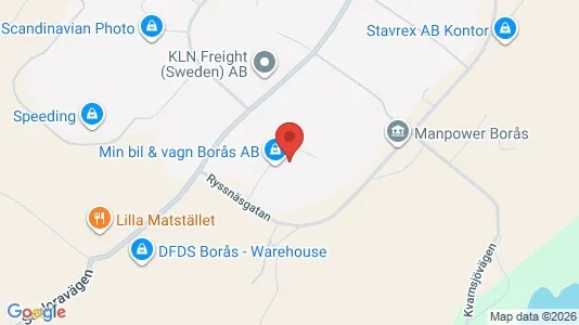 Lagerlokaler att hyra i Borås - kort over placeringen