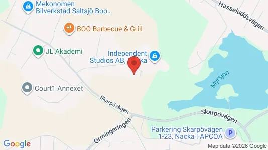 Industrilokaler att hyra i Nacka - kort over placeringen