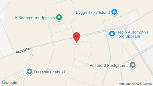 Industrilokaler att hyra i Uppsala - kort over placeringen