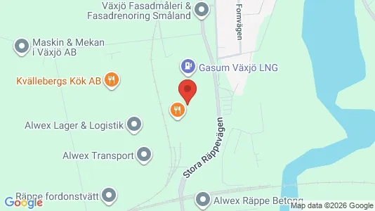 Industrilokaler att hyra i Växjö - kort over placeringen