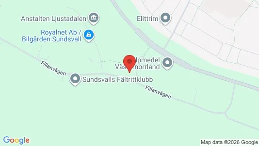 Industrilokaler att hyra i Sundsvall - kort over placeringen