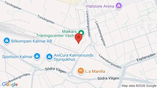 Industrilokaler att hyra i Kalmar - kort over placeringen