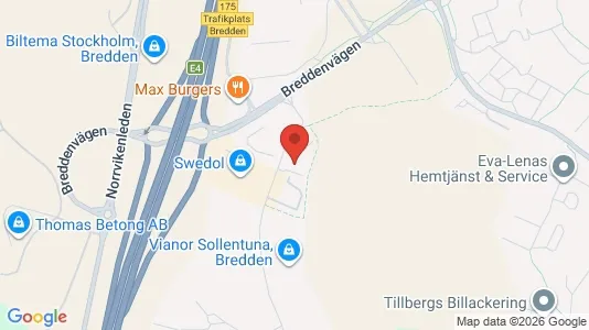Industrilokaler att hyra i Sollentuna - kort over placeringen