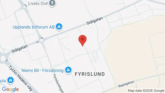 Lagerlokaler att hyra i Uppsala - kort over placeringen