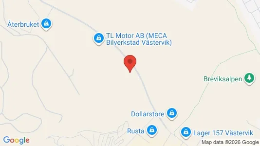 Industrilokaler att hyra i Västervik - kort over placeringen