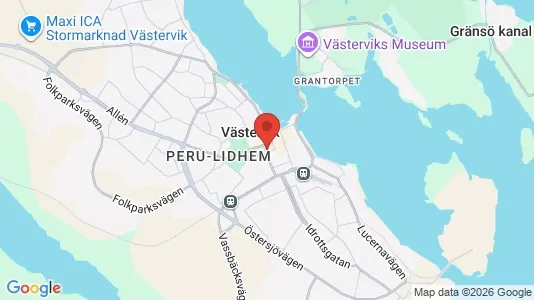 Industrilokaler att hyra i Västervik - kort over placeringen