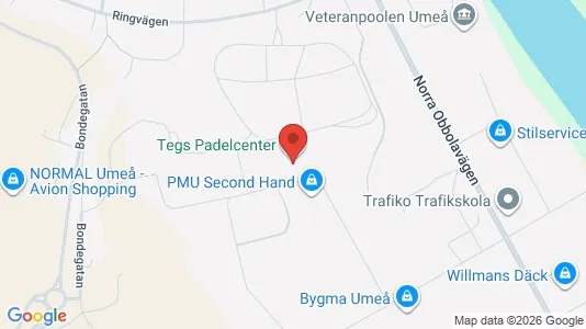 Industrilokaler att hyra i Umeå - kort over placeringen