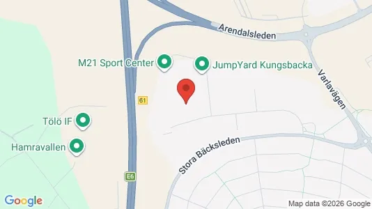 Lagerlokaler att hyra i Kungsbacka - kort over placeringen