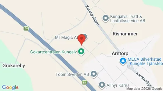 Industrilokaler att hyra i Kungälv - kort over placeringen