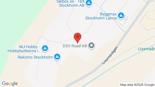 Industrilokaler att hyra i Huddinge - kort over placeringen