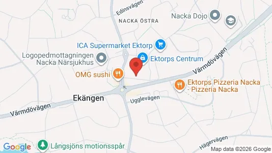 Industrilokaler att hyra i Nacka - kort over placeringen