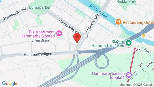 Industrilokaler att hyra i Hammarbyhamnen - kort over placeringen