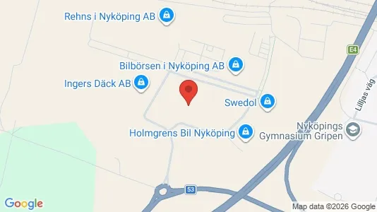 Industrilokaler att hyra i Nyköping - kort over placeringen