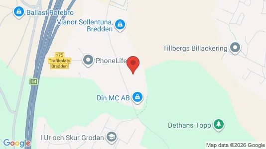 Industrilokaler att hyra i Sollentuna - kort over placeringen