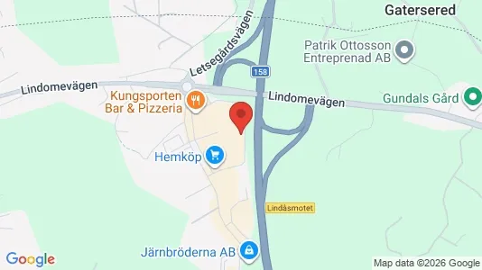 Industrilokaler att hyra i Kungsbacka - kort over placeringen