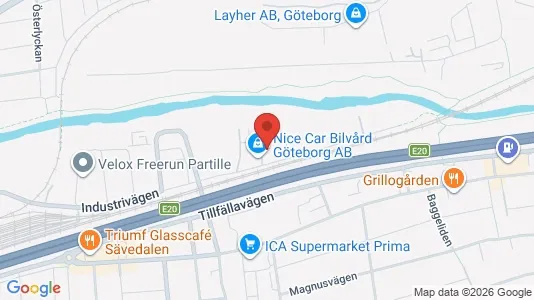 Industrilokaler att hyra i Partille - kort over placeringen