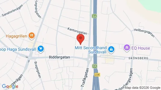Industrilokaler att hyra i Sundsvall - kort over placeringen