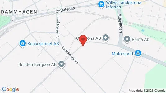 Industrilokaler att hyra i Landskrona - kort over placeringen