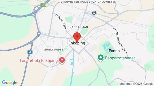 Butikslokaler att hyra i Enköping - kort over placeringen