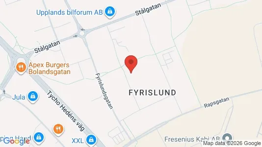 Industrilokaler att hyra i Uppsala - kort over placeringen