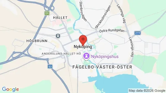 Industrilokaler att hyra i Nyköping - kort over placeringen