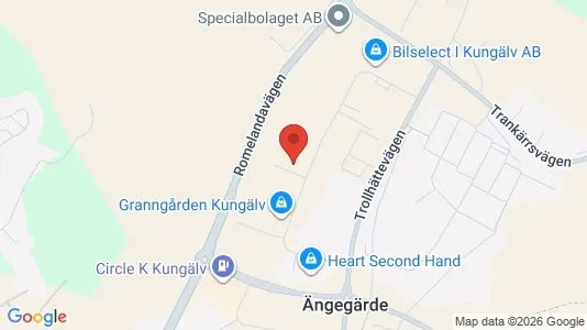 Industrilokaler att hyra i Kungälv - kort over placeringen
