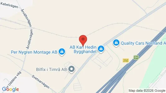 Kontorslokaler att hyra i Timrå - kort over placeringen