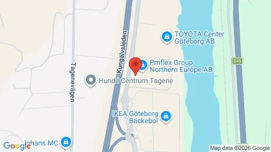 Industrilokaler att hyra i Göteborg Östra - kort over placeringen