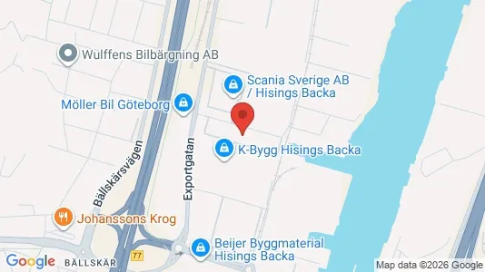 Lagerlokaler att hyra i Göteborg Östra - kort over placeringen