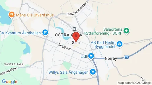 Butikslokaler att hyra i Sala - kort over placeringen