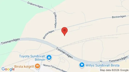 Industrilokaler att hyra i Sundsvall - kort over placeringen