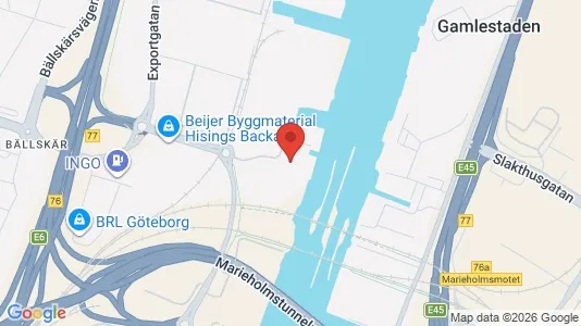 Industrilokaler att hyra i Göteborg Östra - kort over placeringen