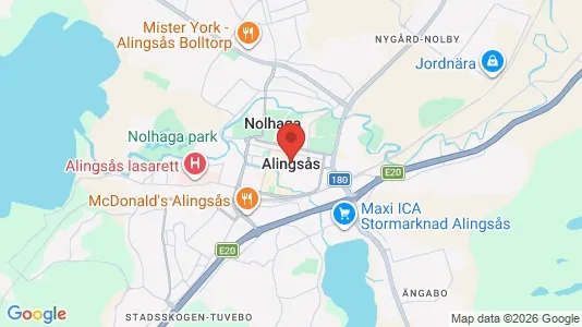 Industrilokaler att hyra i Alingsås - kort over placeringen