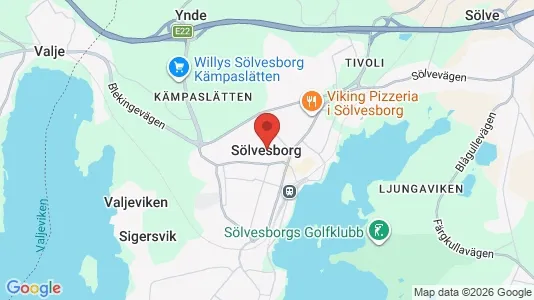 Industrilokaler att hyra i Sölvesborg - kort over placeringen