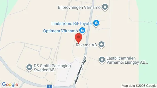 Lagerlokaler att hyra i Värnamo - kort over placeringen