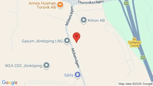 Lagerlokaler att hyra i Jönköping - kort over placeringen