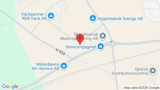 Industrilokaler att hyra i Västerås - kort over placeringen