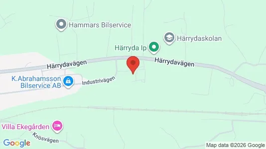 Industrilokaler att hyra i Härryda - kort over placeringen