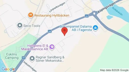 Industrilokaler att hyra i Fagersta - kort over placeringen