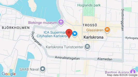 Industrilokaler att hyra i Karlskrona - kort over placeringen