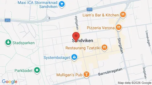 Industrilokaler att hyra i Sandviken - kort over placeringen