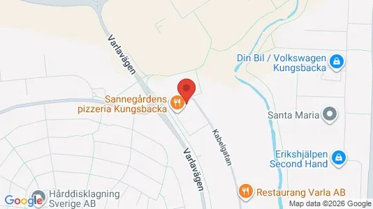 Industrilokaler att hyra i Kungsbacka - kort over placeringen